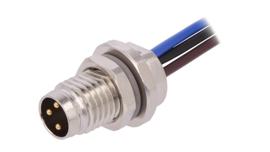 Złącze okrągłe M8 męskie proste 3-PIN 60V 0,2m T4070014031-001