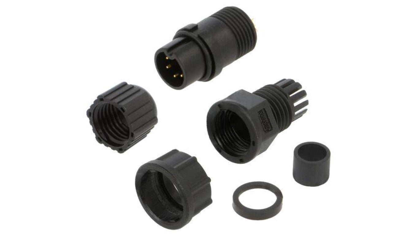 Złącze okrągłe, męskie, PIN: 5, gniazdo/wtyk, proste, na przewód, 500 V, 5 A BD-05BFMA-LL7001
