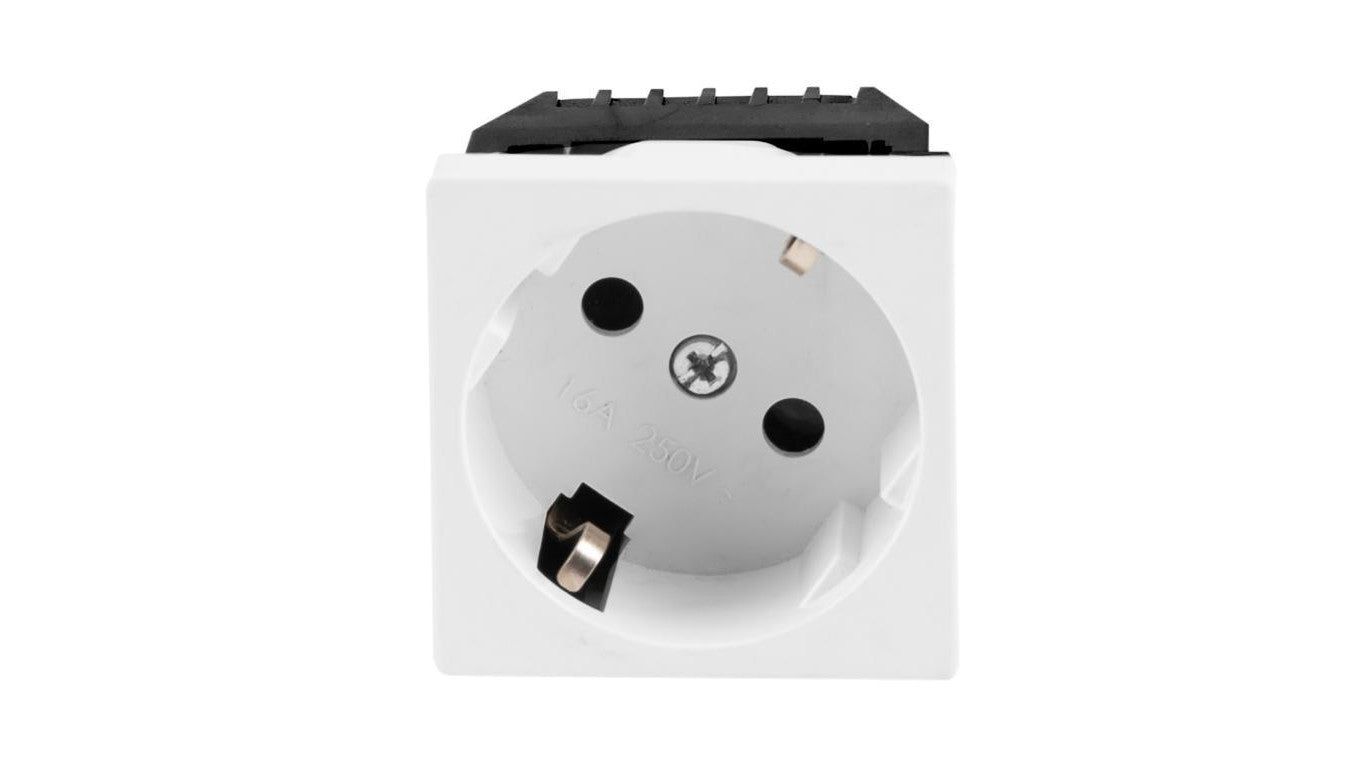 Gniazdo prądowe MOSAIC 45x45 do koryta 100x50 białe 4/M/0010523000010000