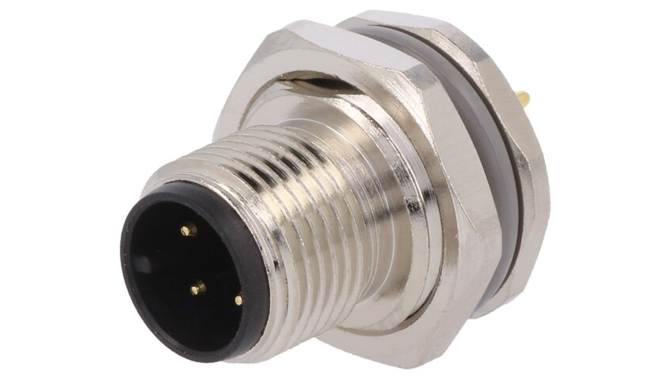 Złącze okrągłe M12 męskie proste montaż THT 4-PIN 250V T4140012041-000