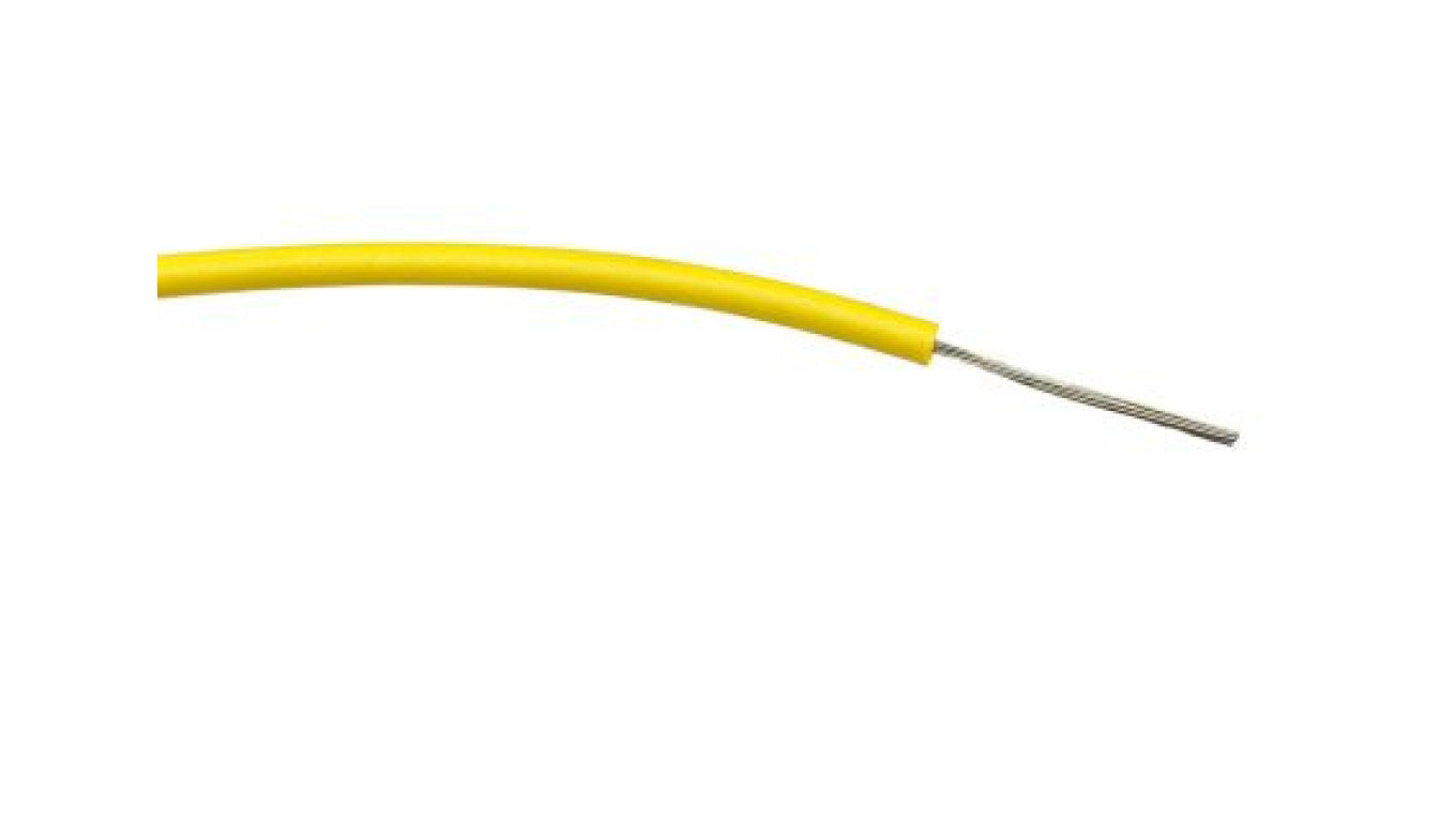 Przewód jednożyłowy linkowy, 0,2 mm², 7/0,2 mm, 24 AWG, PVC, 1 kV AC, Żółty, dł. 500m, RS PRO