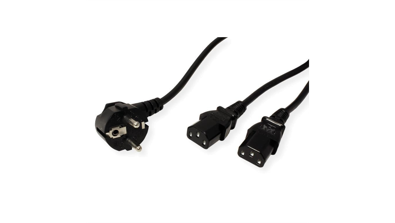 Kabel zasilający VALUE Y, czarny, 2 m