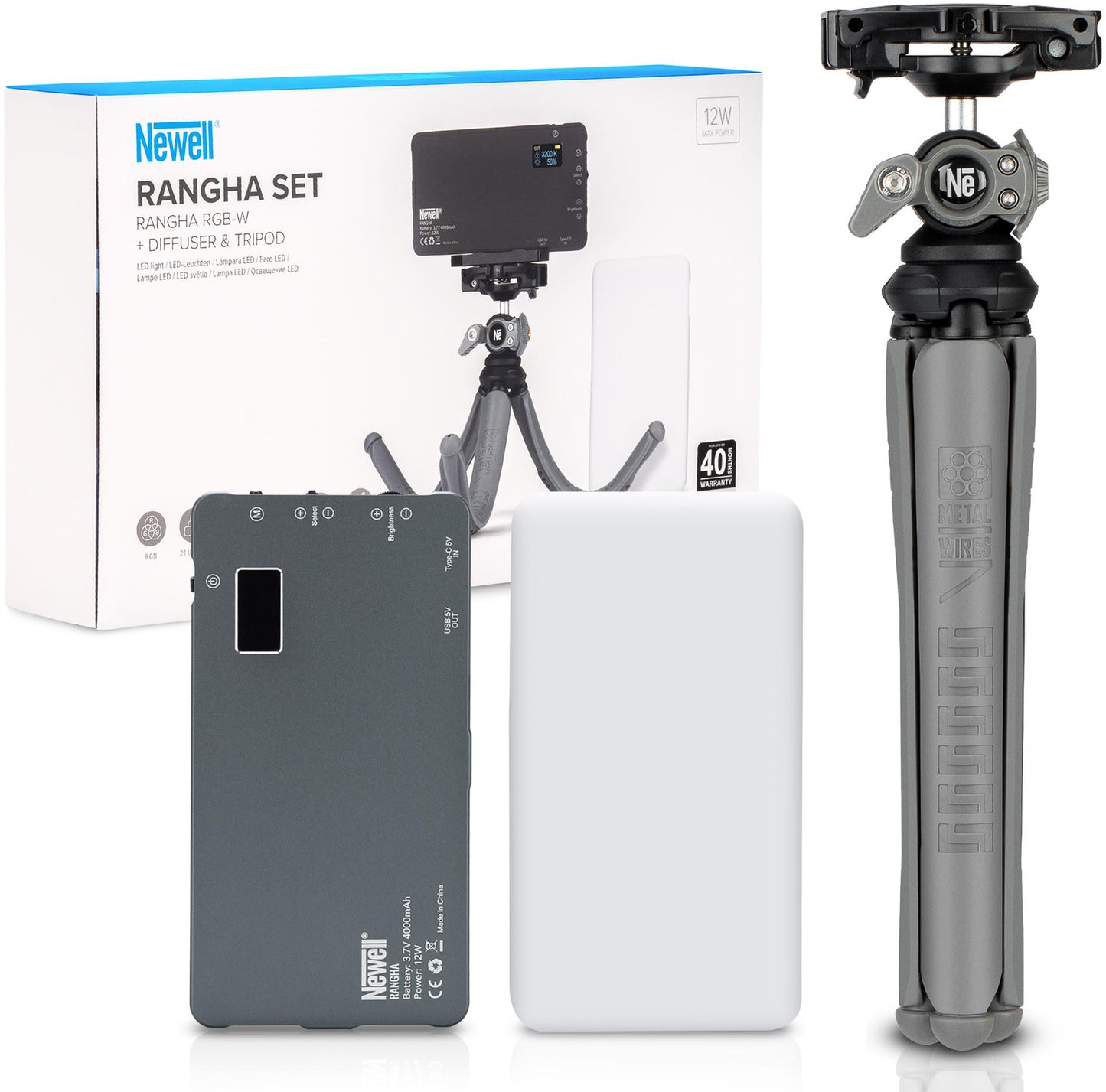 Zestaw Newell Rangha Set - Lampa LED RGB-W Rangha z dyfuzorem i statywem