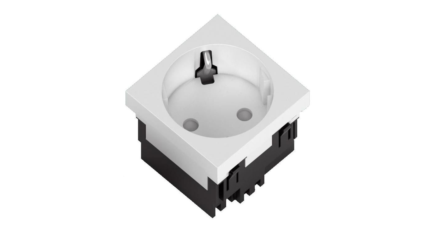 Gniazdo Schuko S1B33 2P+Z bez blokady białe 33st 1 szt. 339016