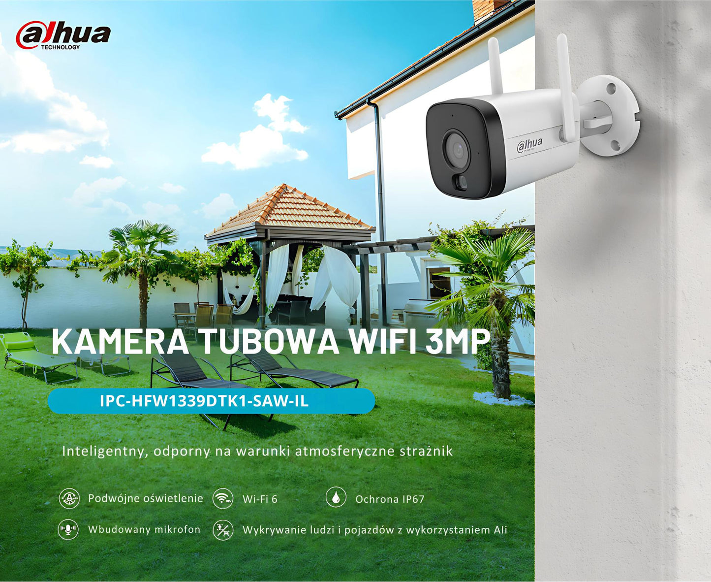 Kamera IP Dahua IPC-HFW1339DTK1-SAW-IL-0360B