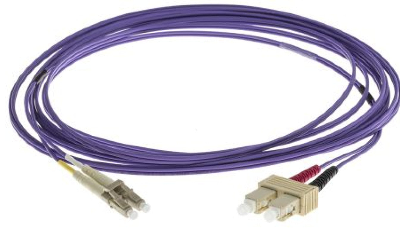 Kabel światłowodowy, średnica: 50/125μm, OM3 Wielomodowy, Fioletowy, LC/SC