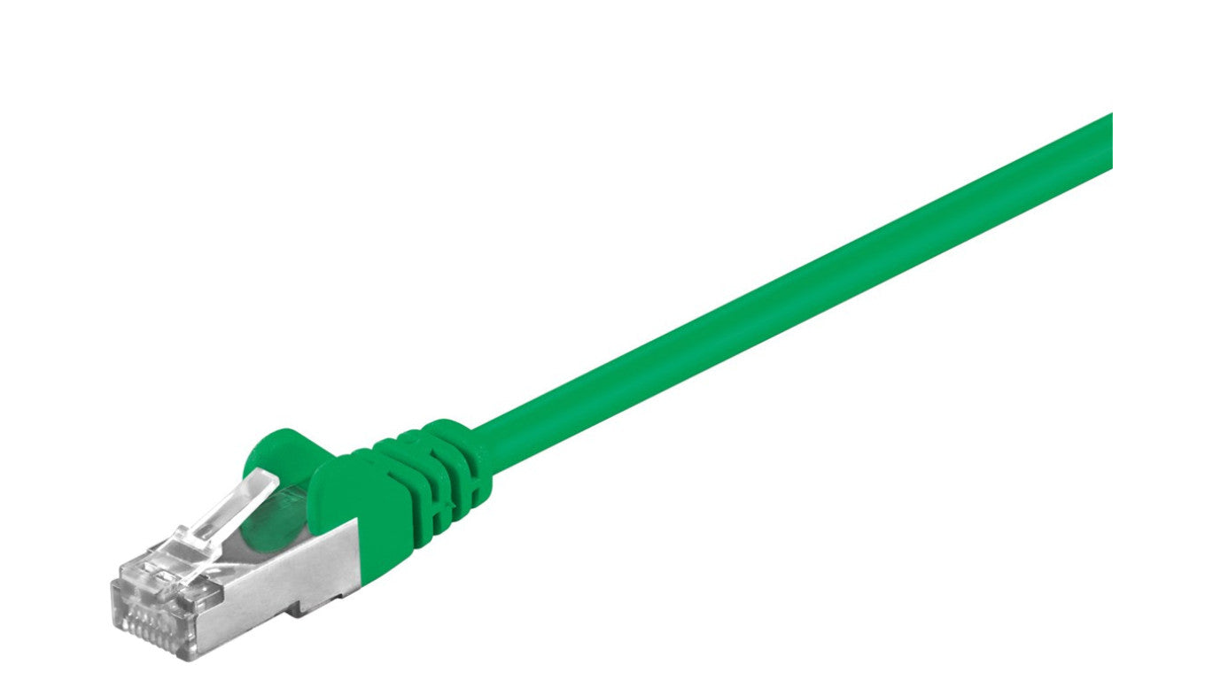 CAT 5e Kabel łączący, SF/UTP, Zielony - Długość kabla 0.5 m