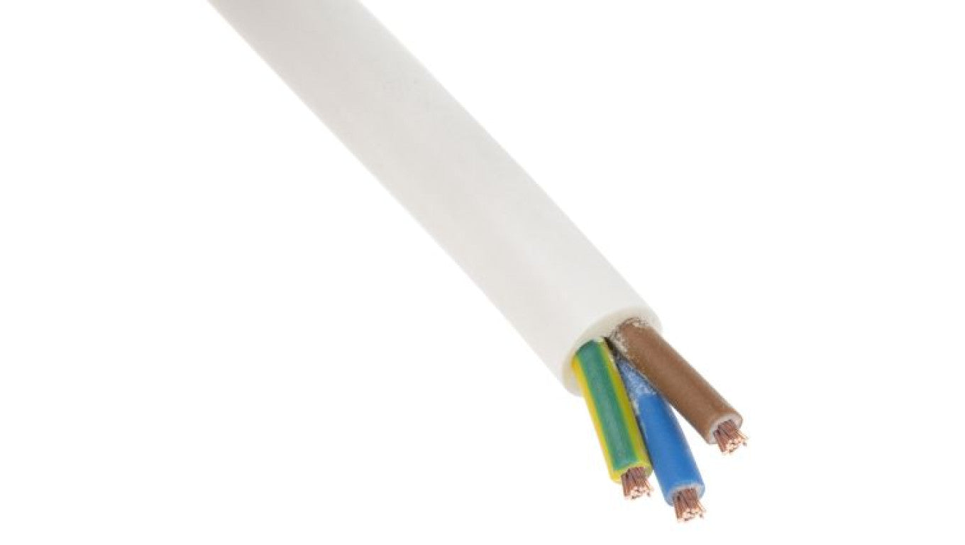 Sieciowy kabel zasilający 3 Core Polichlorek winylu PVC Sheath Biały 5.97mm od , 300 V
