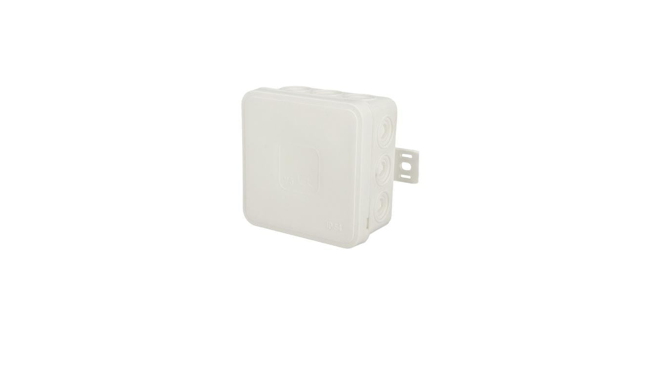 Puszka hermetyczna natynkowa elastyczna 75x75x41mm 12-wlotowa, zamknięcie na klik IP54 biała EDO