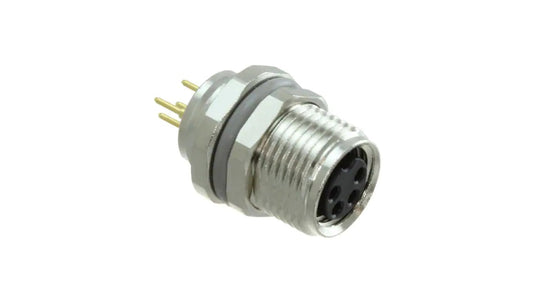 Złącze okrągłe M8 żeńskie proste montaż THT 4-PIN 30V T4041017041-000