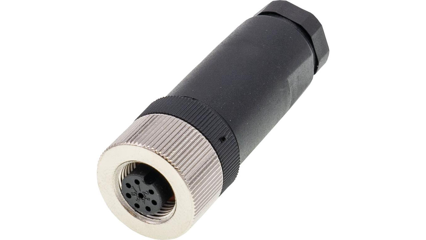 Gniazdo kablowe, proste, połączenie śrubowe, Ø4-8mm, 2A, 30V, gniazdo M12 8-PIN, IP67 VK00302D