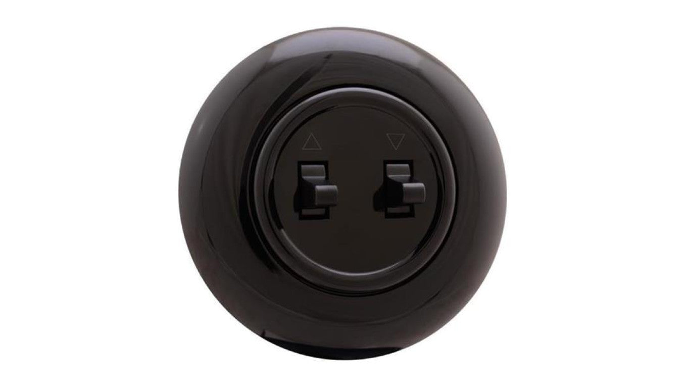 Łącznik roletowy Retro z ramką, 10A-250V~, czarny (H1-R231M B)