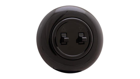 Łącznik roletowy Retro z ramką, 10A-250V~, czarny (H1-R231M B)