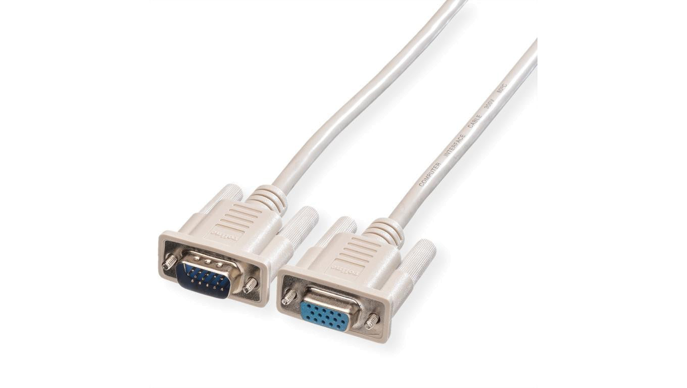 Kabel ROLINE VGA HD15 M/F, 1,8 m