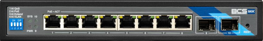 Switch PoE BCS BASIC BCS-B-SP08G-2SFP
