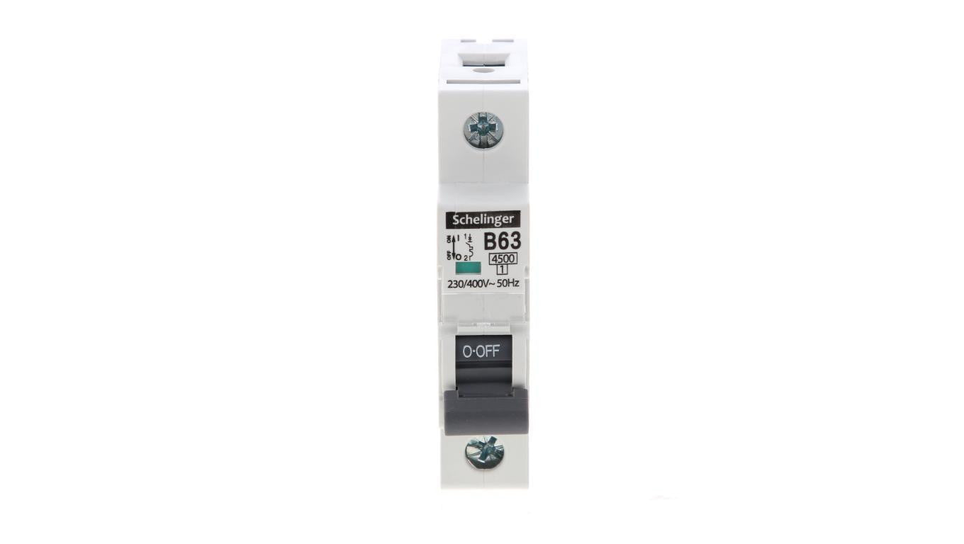 Wyłącznik nadprądowy 1P B 63A 4,5kA AC SCHELINGER A02-G7-1P-B63