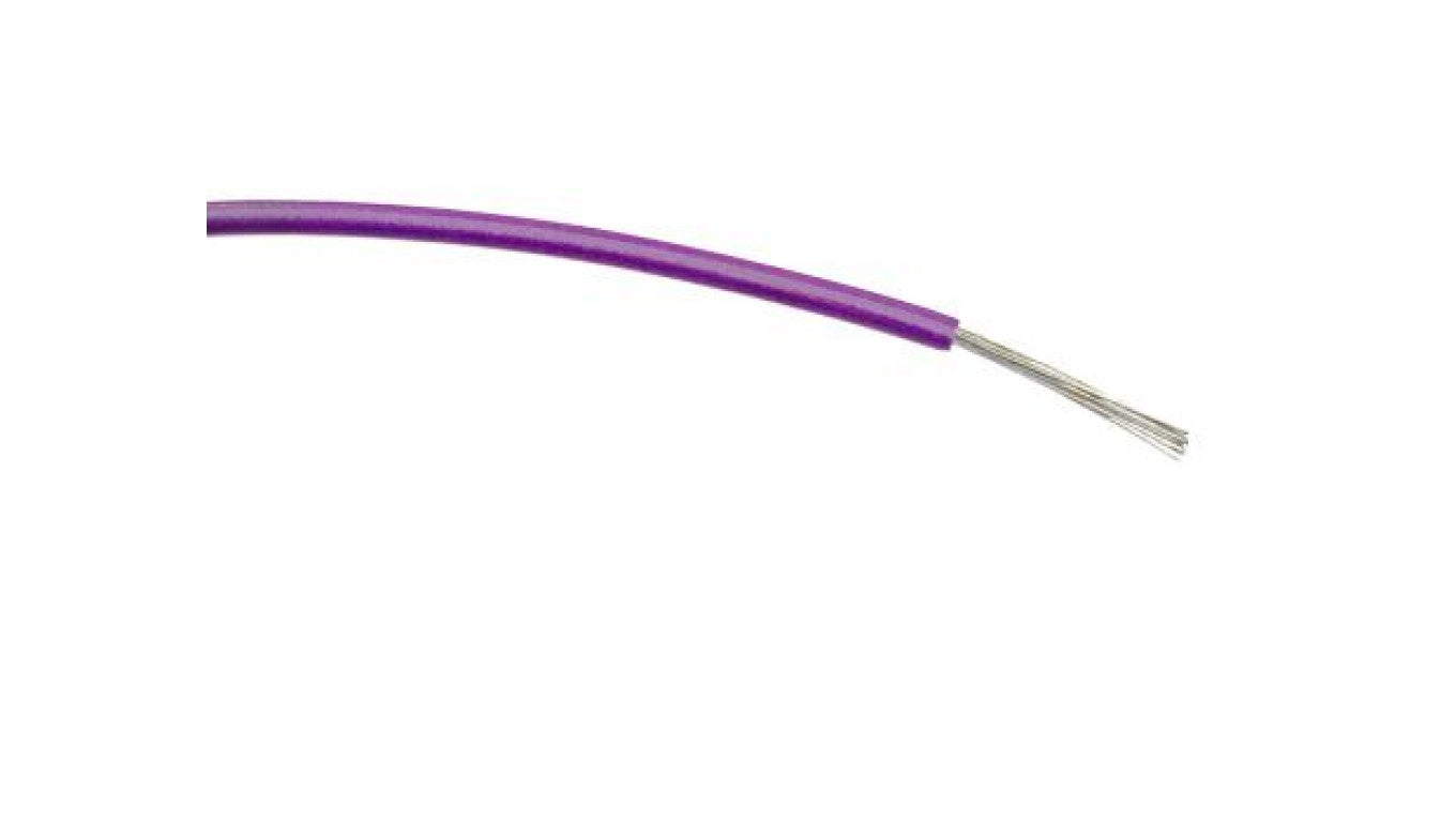 Przewód jednożyłowy linkowy, 0,5 mm², 16/0,2 mm, 20 AWG, PVC, 1 kV AC, Fioletowy, dł. 500m, RS PRO