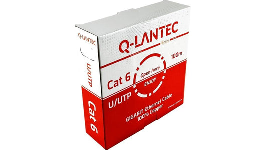 Kabel teleinformatyczny U/UTP kat.6 PVC Eca szary Q-LANTEC /100m/