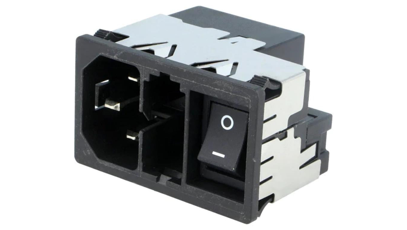 Złącze zasilające AC gniazdo męskie 10A 250VAC IEC 60320 KMF1.1191.11