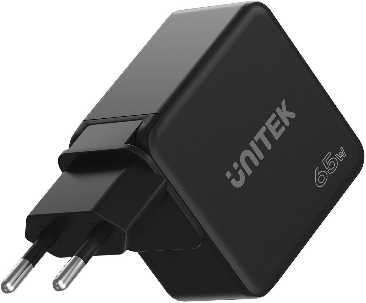 Ładowarka sieciowa Unitek 65W GaN Quick Charge (2x USB-C PD + USB-A)