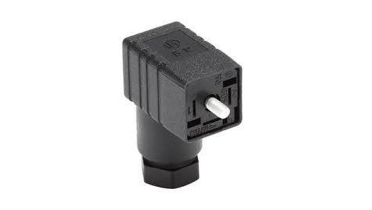 Złącze zaworowe typ A 18mm żeńskie 3-PIN 2A GML 216 NJ LED 24 VR YE black