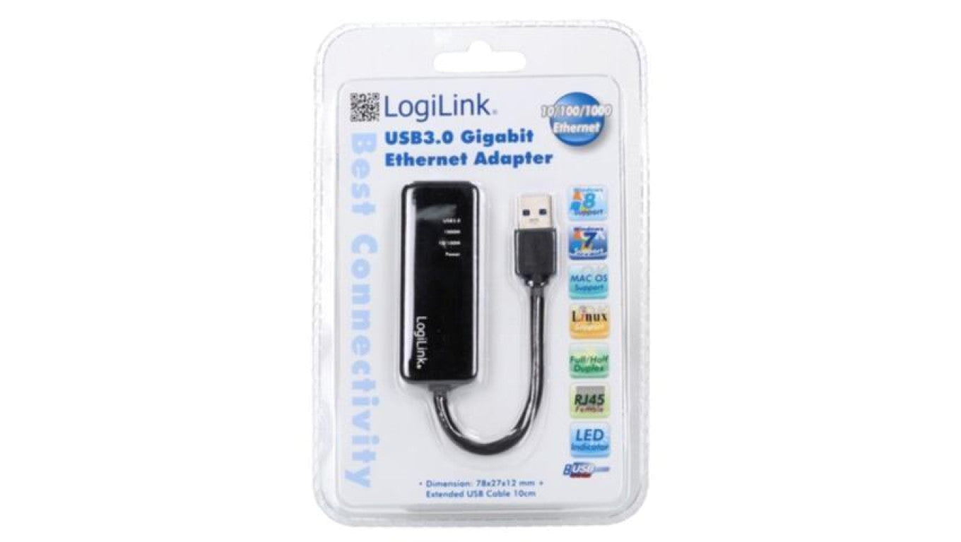 UA0184A Adapter USB na Fast Ethernet, USB 3.0, RJ45 gniazdo, USB A wtyk
