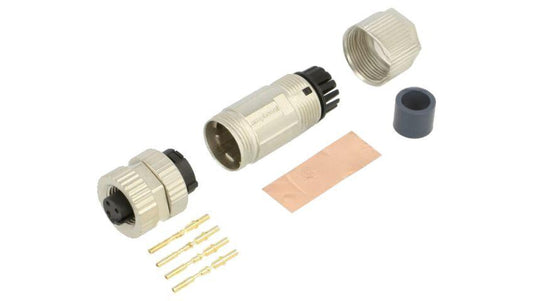 Złącze M12, żeńskie, PIN:4, wtyk, proste, 250V MSAS-04BFFC-SL7001