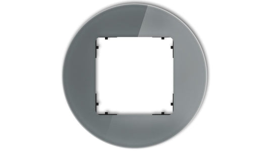 ICON Ramka uniwersalna pojedyncza okrągła - efekt szkła (ramka: grafitowa spód: czarny) 28-12-IRSO-1