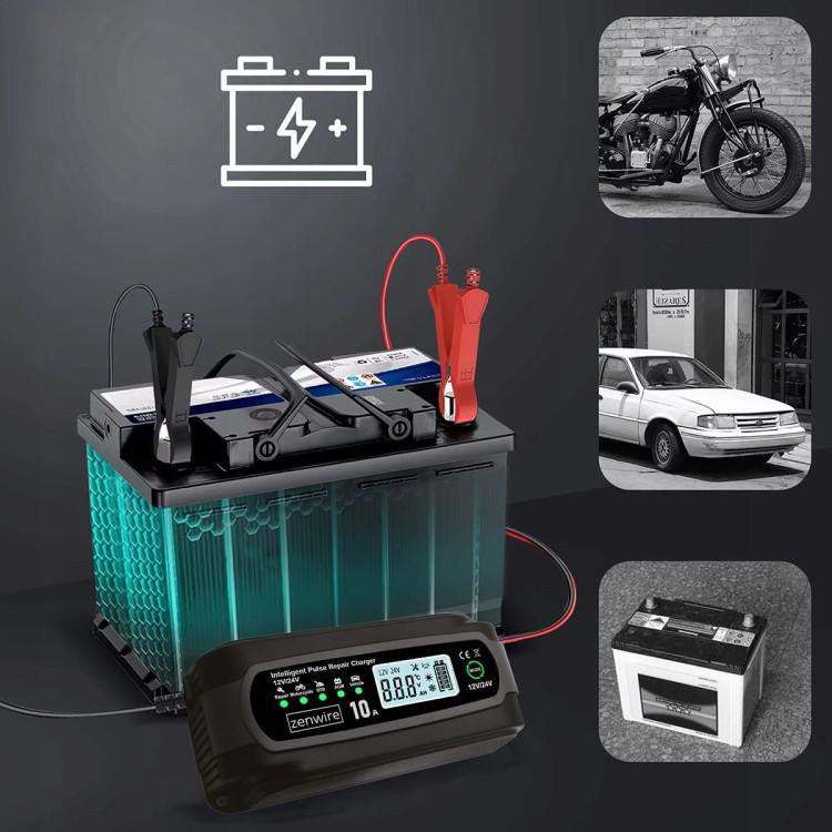 Prostownik Ładowarka Akumulatorów Samochodowy z Funkcją Naprawy 12V 24V 10A Zenwire JMD-10