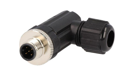 Złącze M12, męskie, PIN:5, wtyk, kątowe 90, 250V M12A-05BMMB-SR7001