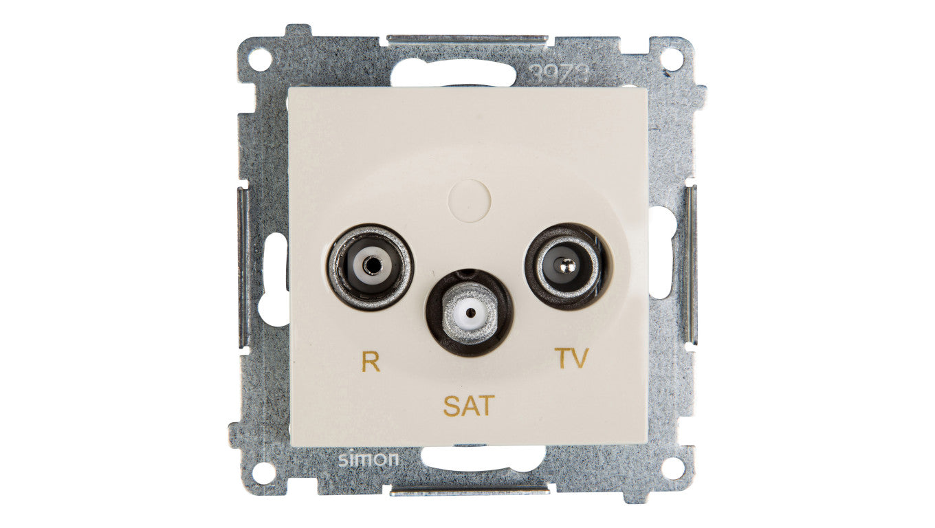 Simon 54 Gniazdo antenowe RD/TV/SAT przelotowe kremowe DASP.01/41
