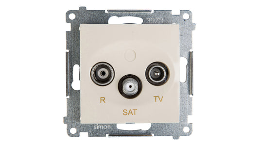 Simon 54 Gniazdo antenowe RD/TV/SAT przelotowe kremowe DASP.01/41