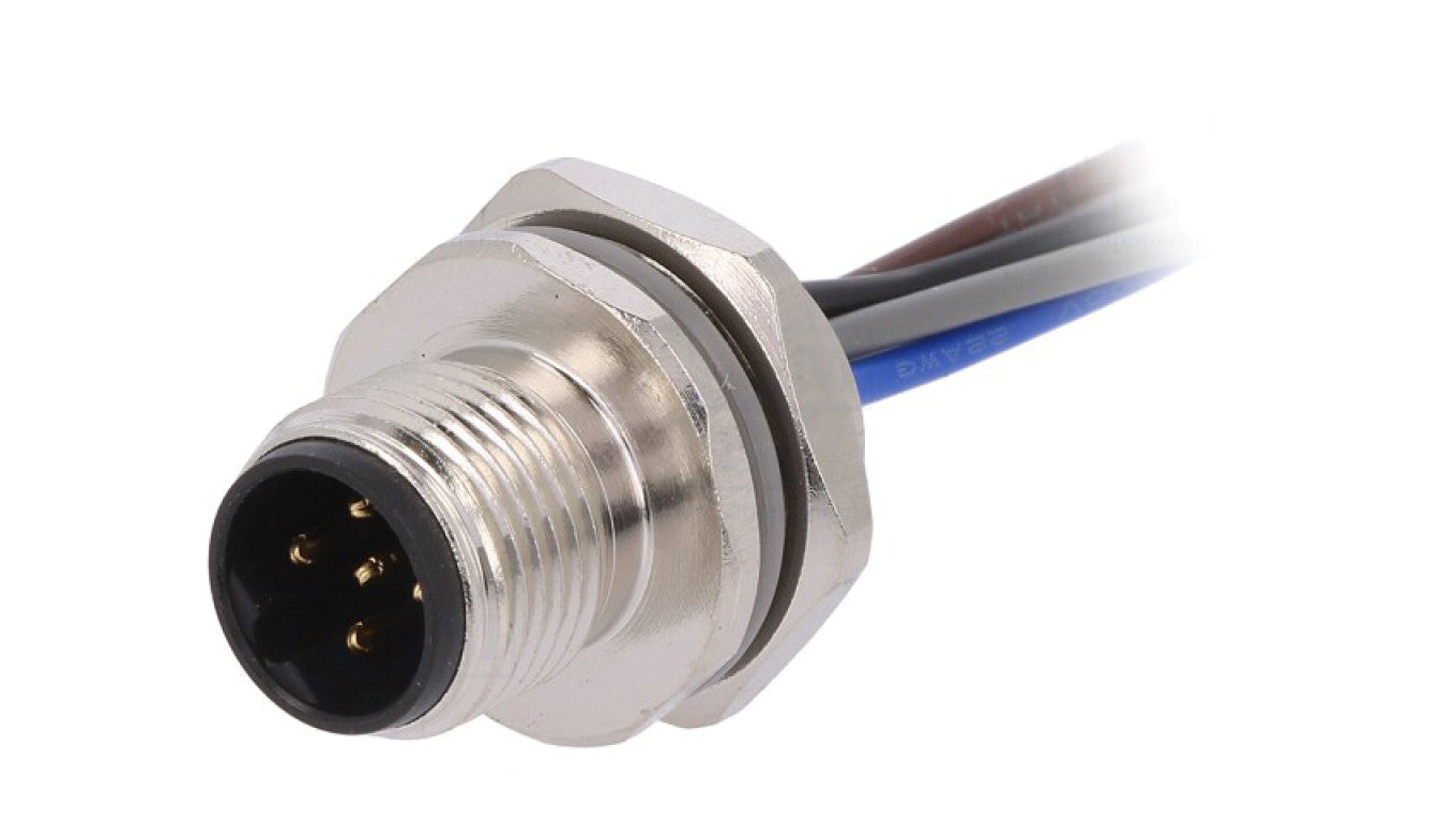 Złącze okrągłe M12 męskie proste 4-PIN 250V 0,2m T4171210405-001
