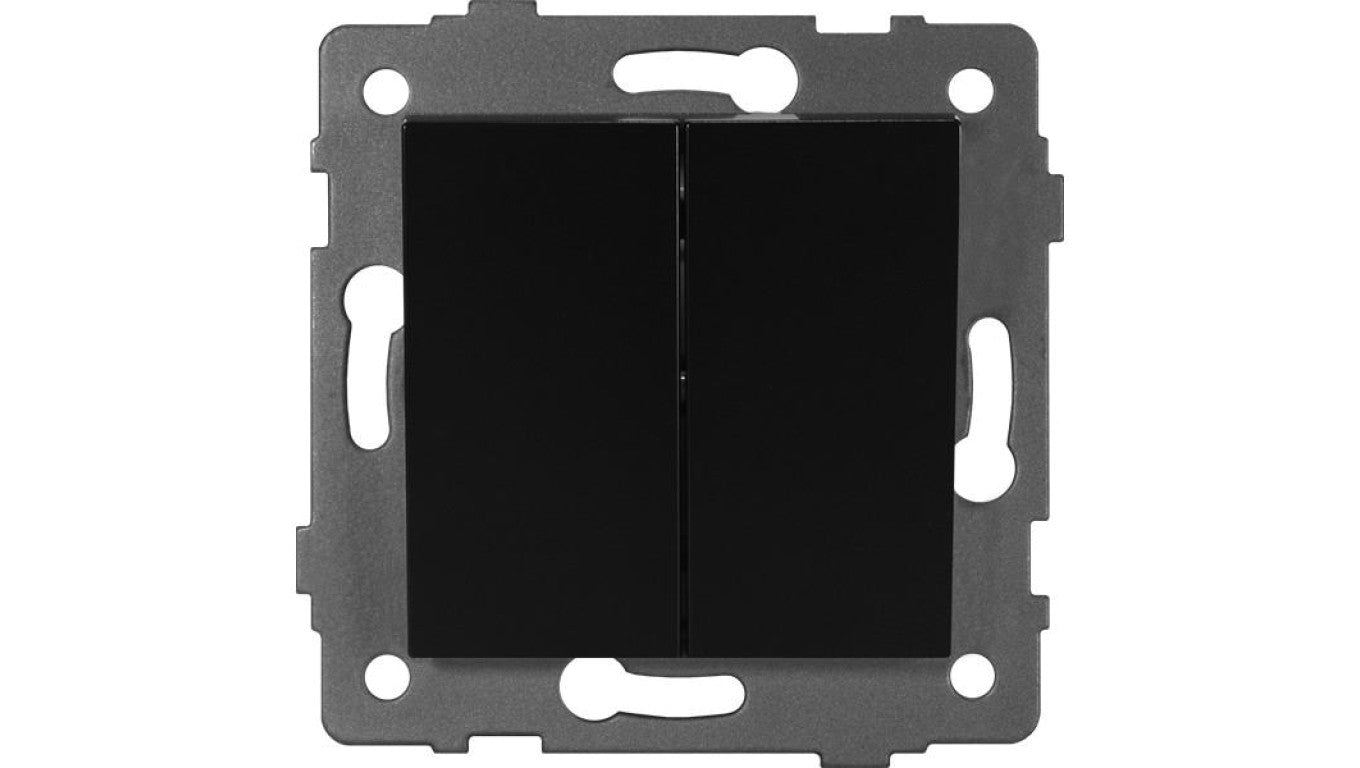 Łącznik schodowy podwójny MODERN-Q, 10AX-250V~, czarny