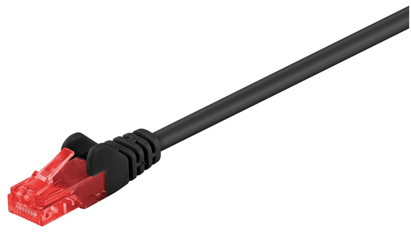 CAT 6Kabel łączący, U/UTP, czarny - Długość kabla 7.5 m
