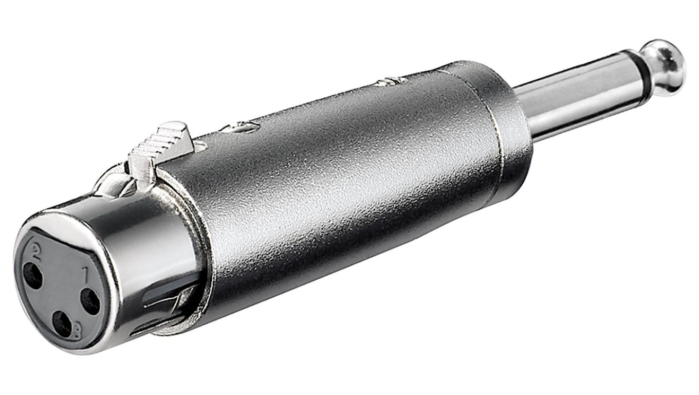 Adapter XLR, wtyk jack AUX mono 6,35 mm na gniazdo XLR
