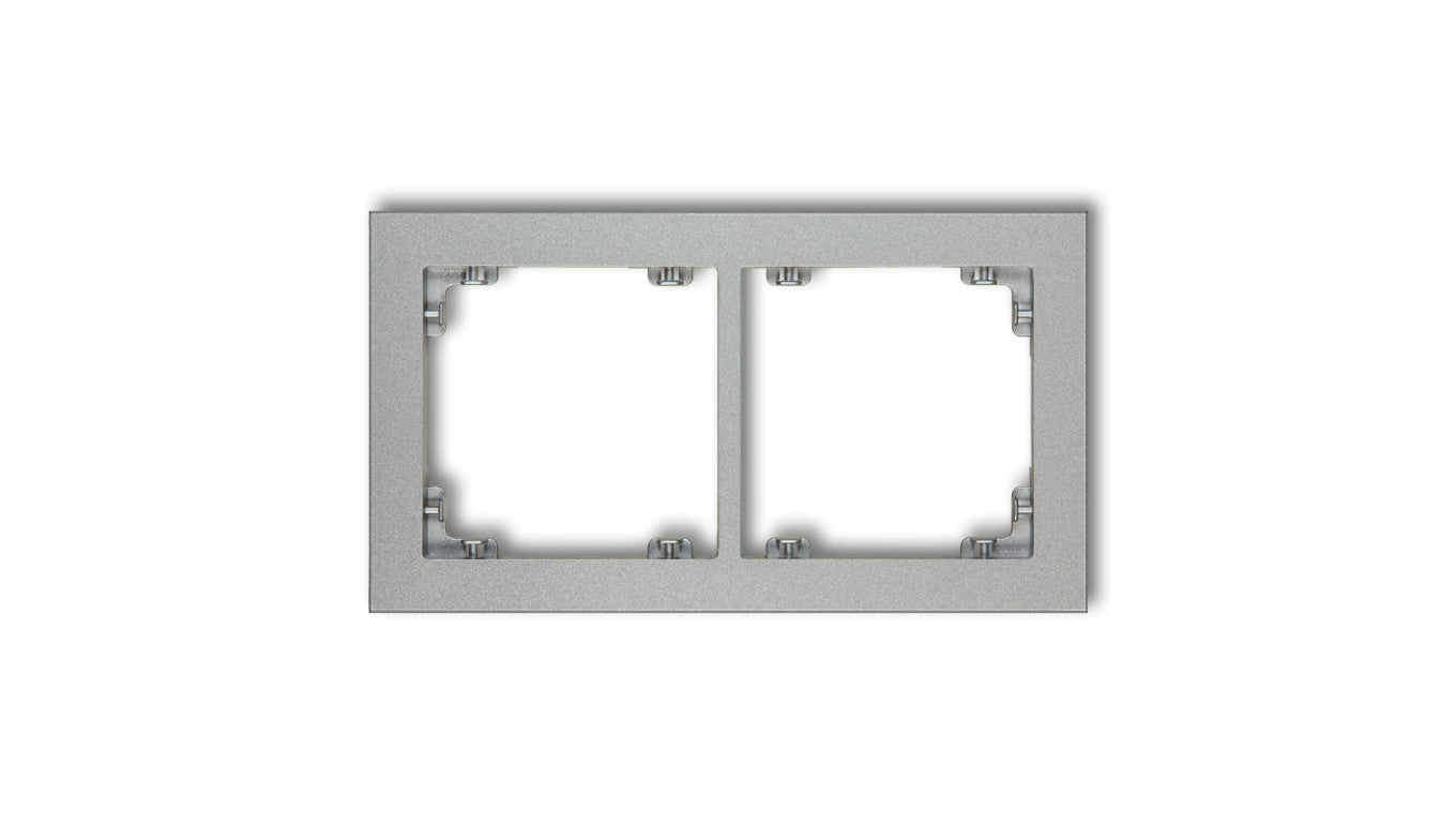 DECO Ramka podwójna srebrny metalik 7DR-2