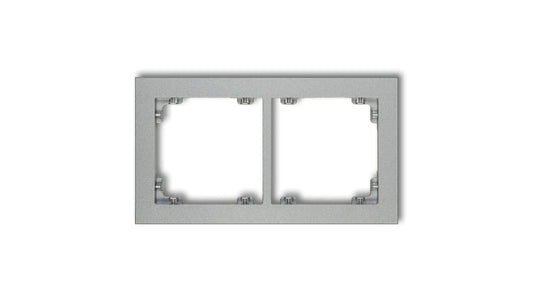 DECO Ramka podwójna srebrny metalik 7DR-2