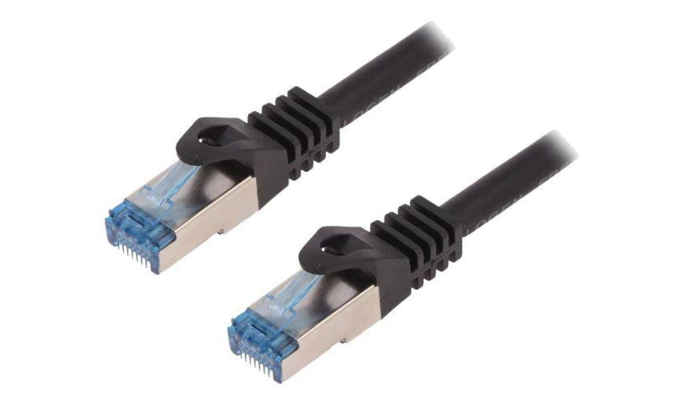 Patch cord S/FTP 6a linka Cu LSZH czarny 10m 26AWG CQ4093S