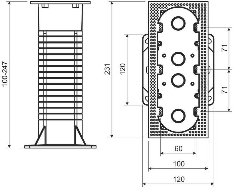 Puszka elektroinstalacyjne wielokrotna do systemów docieplających KOPOS KEZ-3_KB