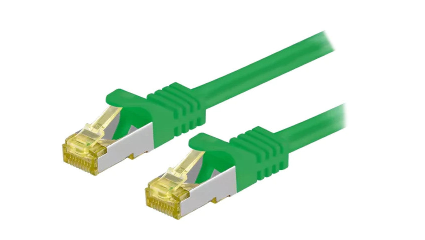 Patch cord S/FTP 6a linka Cu LSZH zielony 7,5m 26AWG 91631