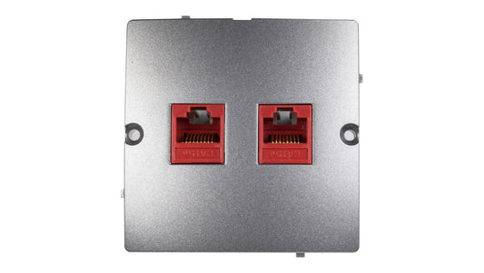 Simon Basic Gniazdo komputerowe podwójne 2xRJ45 kat.5e stal inox BMF52.02/21