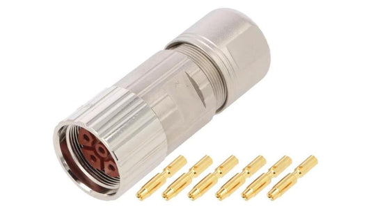 Złącze M23 wtyk 6-PIN żeński zaciskanie na przewód proste MB7CKN0600-S1-KIT