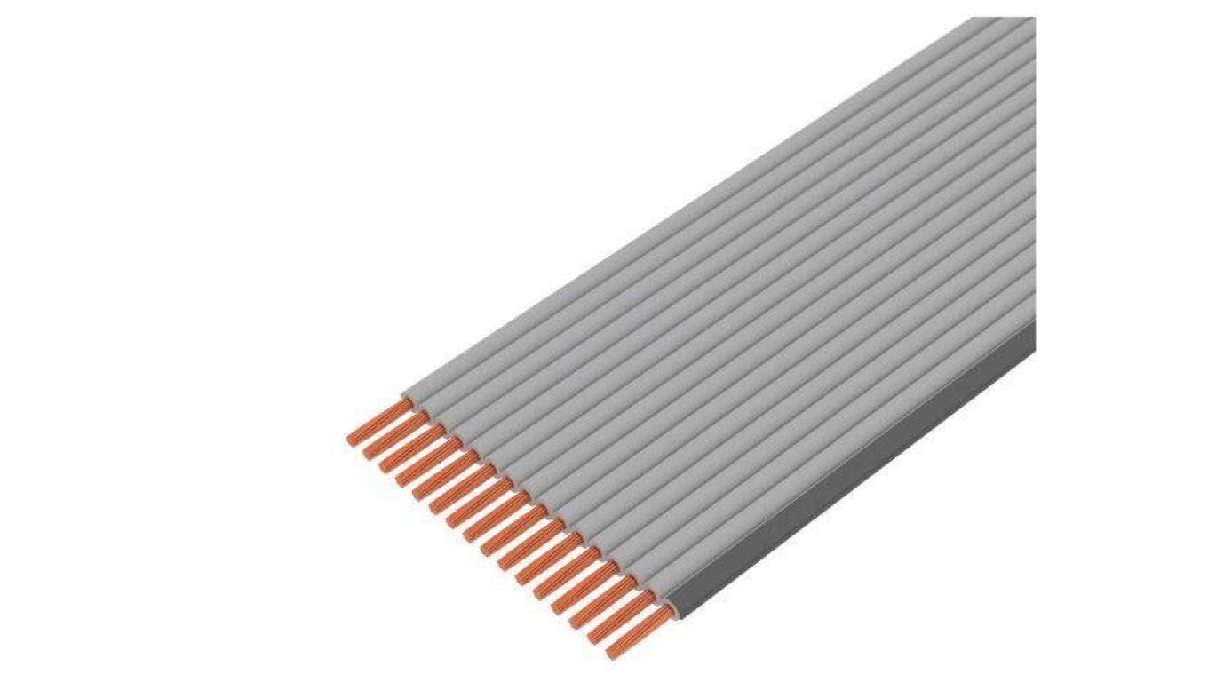 Przewód o dł 30,5m wstążkowy 0,635mm linka Cu nieekranowany PVC szary 3754-16 (100FT)