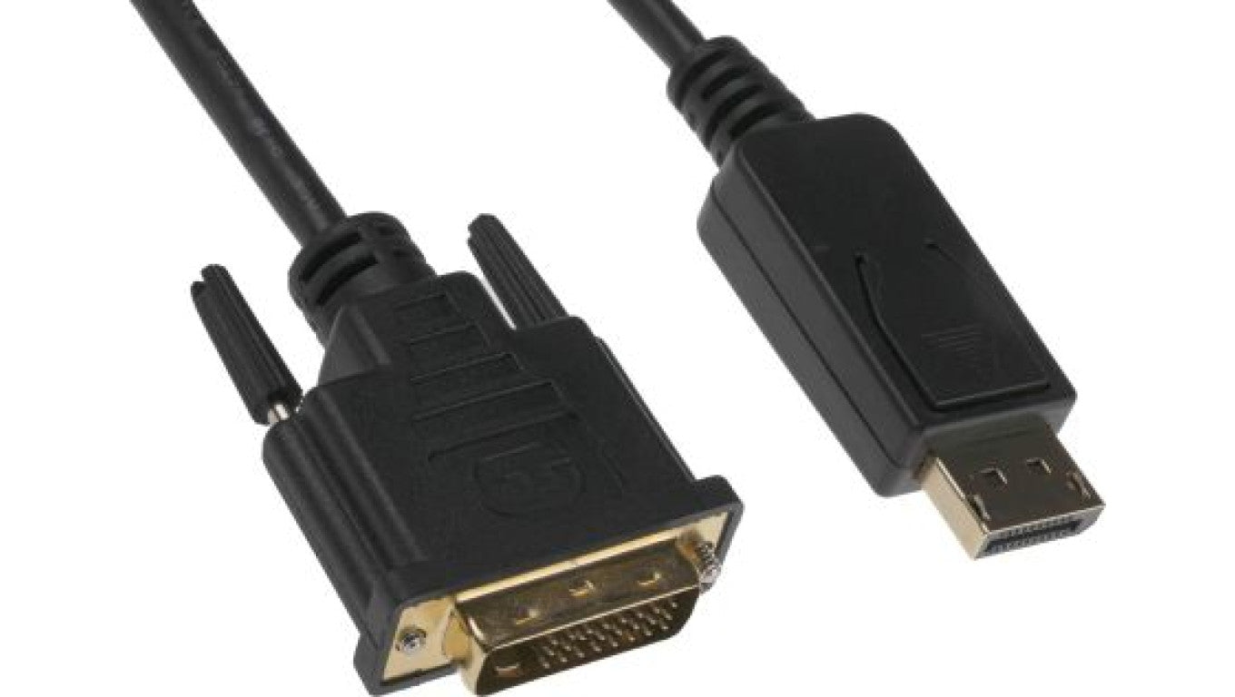 Zespół cyfrowych kabli wideo i monitorowych 5m Męskie DisplayPort to Męskie DVI-D Czarny