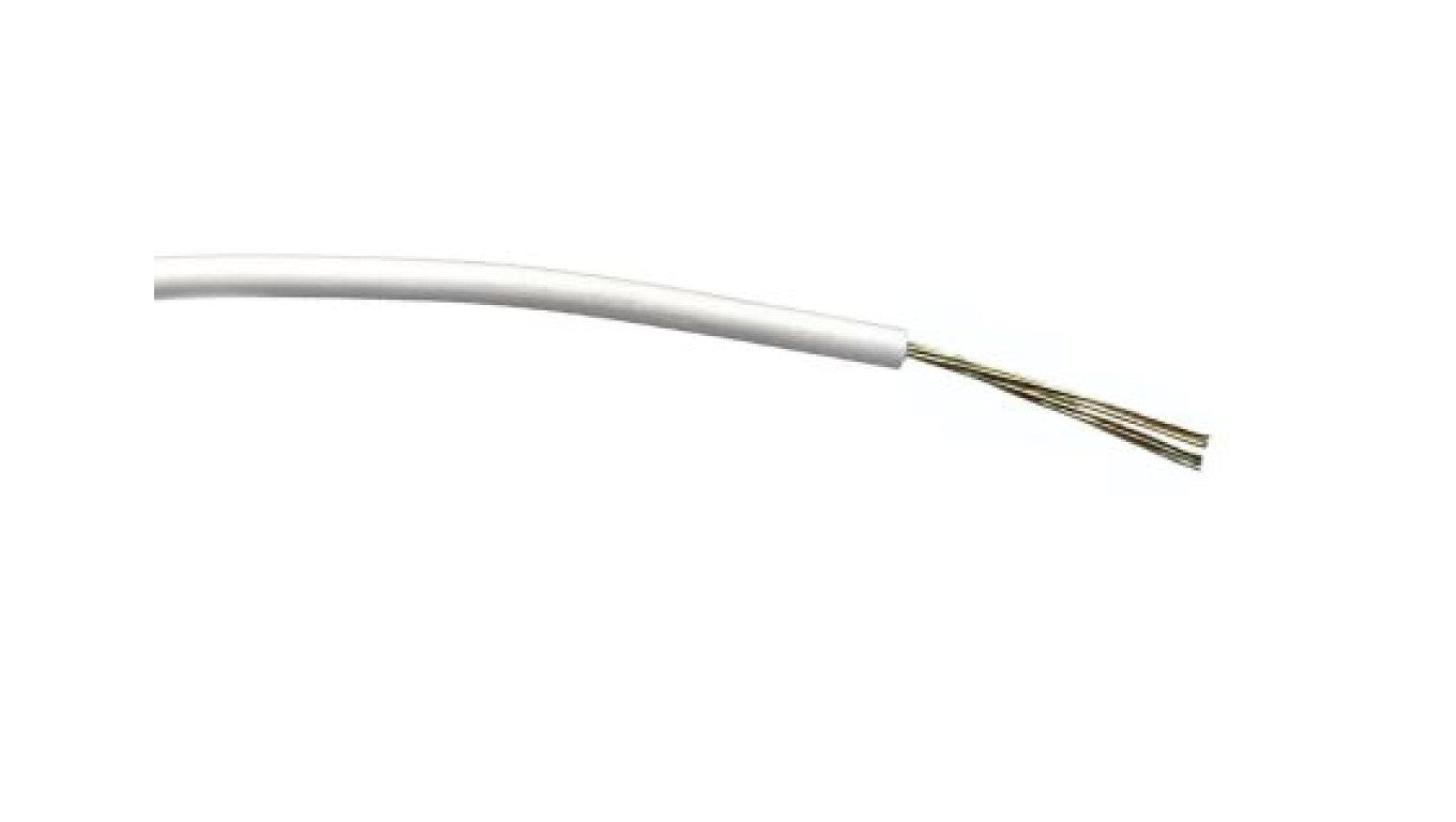 Przewód jednożyłowy linkowy, 0,2 mm², 7/0,2 mm, 24 AWG, PVC, 1 kV AC, Biały, dł. 500m, RS PRO