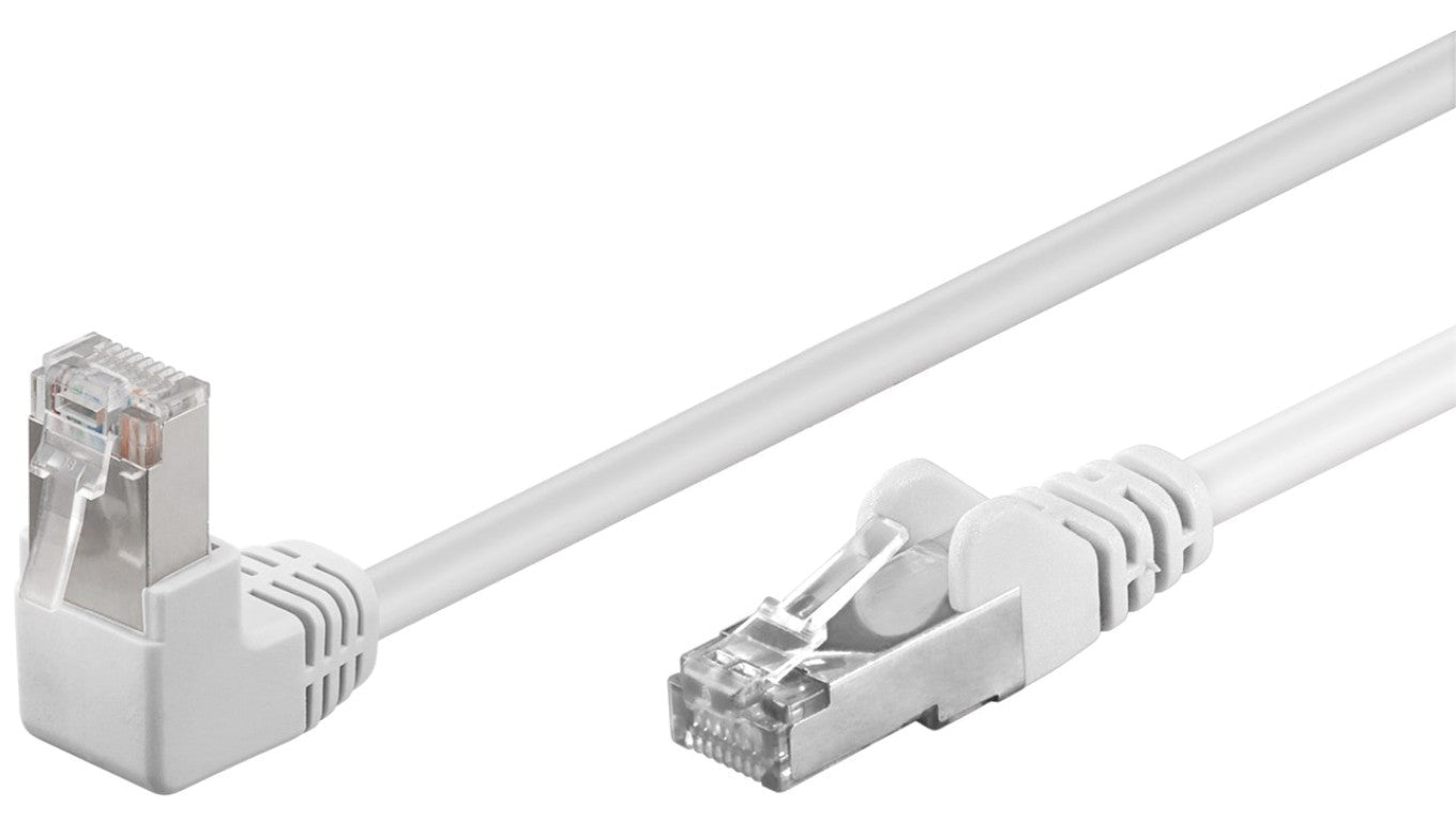 CAT 5eKabel łączący 1x 90 pod kątem,F/UTP, biały - Długość kabla 5 m