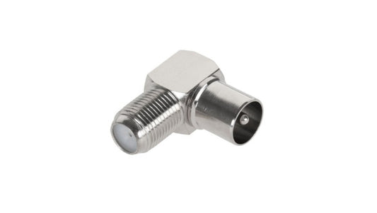 Przejście Łącznik antenowy IEC TV (wtyk) / F (gniazdo) Adapter kątowy