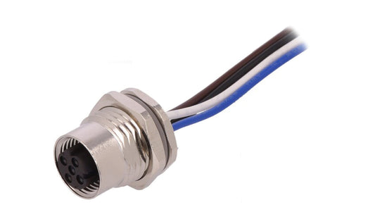 Złącze okrągłe M12 żeńskie proste 4-PIN 250V 0,5m T4171110504-002