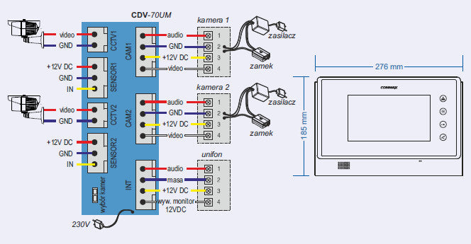 MONITOR WIDEODOMOFONU COMMAX CDV-70UM WHITE